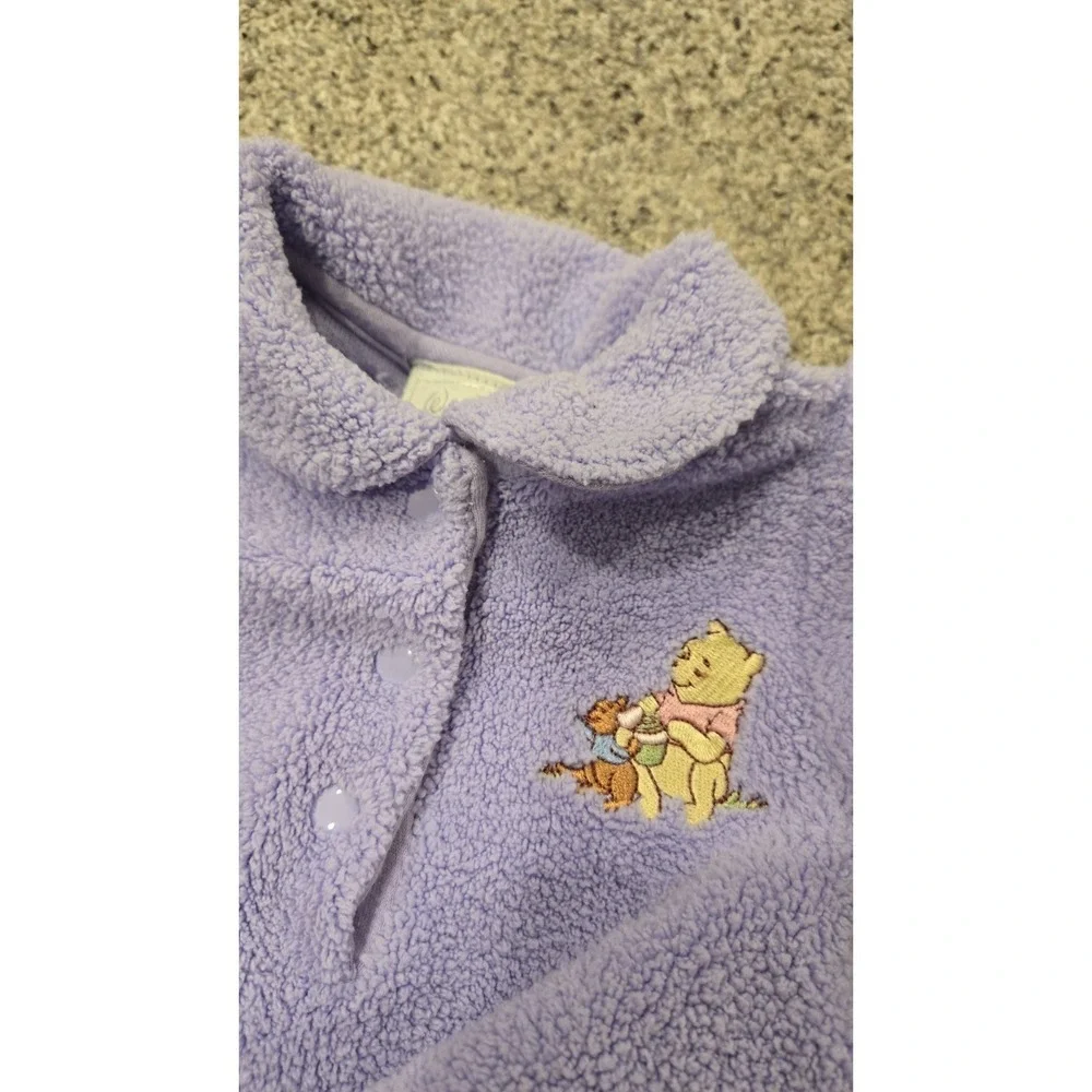 Disney Baby Winnie Pooh Lavender Sherpa Fleece One Piece 6M Vintage Style